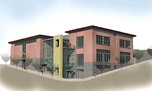 Rendered perspective of the Chinese Recreation Center